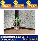 飛散防止効果のある窓飾りシート 大革命アルファ 46cm丈×90cm巻 ブルー花柄(B) GHS-4601