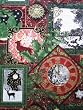 Winter Solstice Sun Deer Red Postcard In the Beginning Fabric Yard