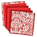 DII Microfiber Multi-Purpose Cleaning Cloths Perfect for Kitchens, Dishes, Car, Dusting, Drying Rags, 12 x 12, Set of 6 - Red Damask