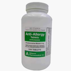 Chlorpheniramine Maleate anti-allergy tablets, 4 mg - 1000 ea