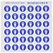 Brady 58545 Right-To-Know Pictogram Labels , Blue On White,  3/4" Width x 5/8" Height,  Pictogram "Vapor Respirator" (36 Per Card,  1 Card per Package)