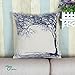 CaliTime Canvas Throw Pillow Cover Case for Couch Sofa Home Decoration Vintage Big Old Tree 18 X 18 Inches Navy Blue