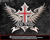 GODSPEED HUGE WINGED CROSS GOD SPEED WINGS CHRISTIAN BIKER MOTORCYCLE LEATHER JACKET VEST EMBROIDERED PATCH