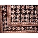 Combo Block Print Tie Dye Tapestry-Twin-Dusty Rose by Full Moon Loom