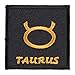 Zodiac Sign Taurus Black & Gold Patch, Zodiac Patches