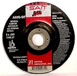SAIT 22071 Type 27 5-Inch x .045-Inch x 7/8-Inch A60S General Purpose Depressed Center Grinding Wheels - 50 Pack