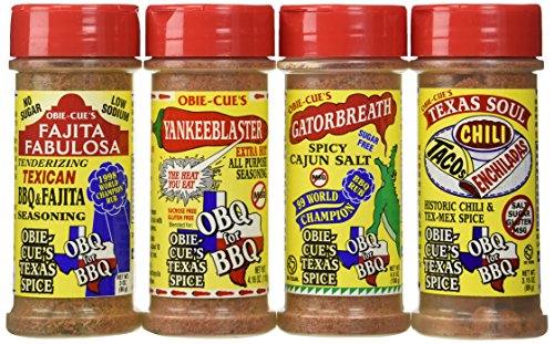 Obie-Cue's Texas BBQ Gift Box, 4 bottles - Southern Comfort (Yankeeblaster, Gatorbreath, Texas Soul, Fajita Fabulousa)
