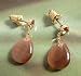 Fashion earrings 785 brown beads on gold colour metal