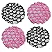 Crochet Bun Cover With 30 Rhinestones 4 Pcs Color Pack (Blk-Pk)