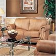 Savannah Leather Love Seat By Coaster Furniture With Silver Shipping