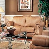 Savannah Leather Love Seat By Coaster Furniture With Silver Shipping