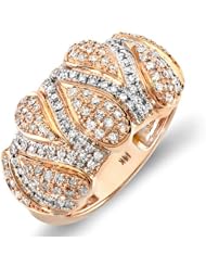 0.60 Carat (ctw) 14k Rose Gold Round Diamond Ladies Right Hand Cocktail Ring