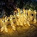 GRDE® 20 LEDs Waterproof Crystal Water Drop String Light , Solar Powered Decoration Light for Indoor Outdoor Gardens Patio Homes Christmas Party , 15.75 Feet , Yellow
