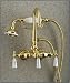 Brass Clawfoot Tub Gooseneck Diverter Faucet with Hand Shower - Antique Phone Style