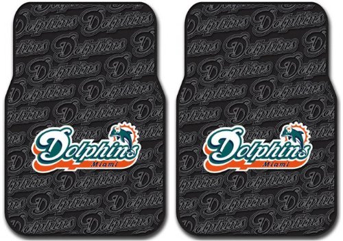 Front Car Truck SUV Rubber Floor Mats - Miami Dolphins - Pair