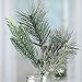 Factory Direct Craft Set of 2 Silver Glittered Artificial Pine and Cedar Sprays for Home and Holiday Decorating and Arranging