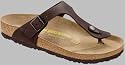 Birkenstock Zehensteg ''Gizeh'' aus Fettleder in habana mit schmalem Fussbett