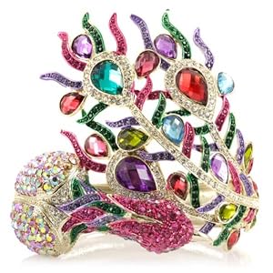 Gem's Peacock Cuff Bracelet - Gold Tone Jewellery