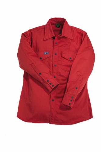 LAPCO IRE7-XL-LONG Lightweight 100-Percent Cotton Flame Resistant Work Shirt, Red, X-Large, Long On Sale