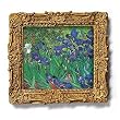 Irises - Gold Frame Magnet with pop-out easel (2-3/4" x 2-1/2")