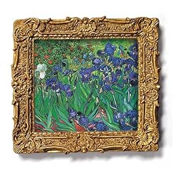 Irises - Gold Frame Magnet with pop-out easel (2-3/4" x 2-1/2")