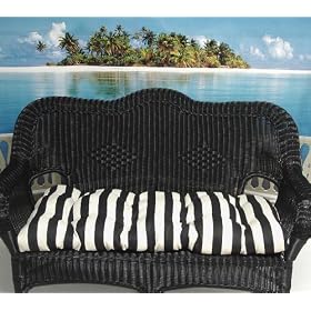 3-Piece Wicker Furniture Cushion Set - South Beach Onyx Stripe from Furniture Cushions
