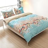 Cotton Blend Well Designed Floral Pattern Printed Duvet Cover Sets, Full Queen Size