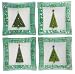 Gorham Christmas Splendor S/4 Sq Plates, 6"