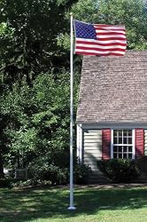 20ft Fiberglass Flagpole 3 Piece Tapered White (ships UPS)