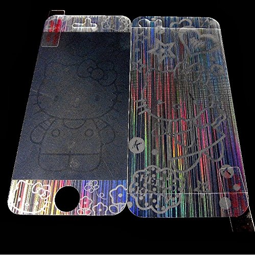 3D Kitty Anti-Glare Screen Protector for iPhone 5 - Retail Packaging (Front+Back, 2pcs)