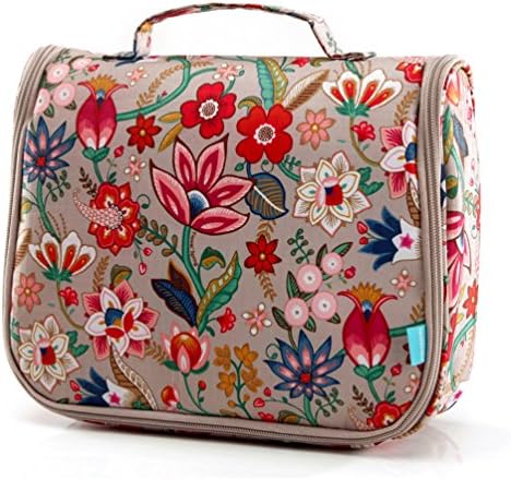 Toiletry Bag, Nuowin Retro Flowers Series Hanging Travel Toiletry Bag with Flowers Pattern Toiletry Kit Women's Travel Cosmetic Bag Makeup Case for Girls (Blossom Pattern)