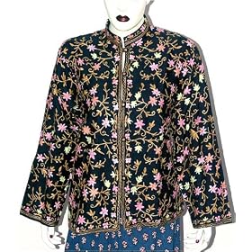 Embroidered Jackets Ladies Outerwear Vests Wool Fabric Evening Dress Handmade in Kashmir... by ShalinCraft