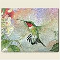 Hummingbirds & Honeysuckle 10"x8" Tempered Glass Cutting Board
