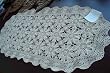 Vintage Hand Crochet Off White Table Runner 16"x35"