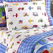 Trains, Planes & Trucks Queen 100% Cotton Sheets by Olive Kids