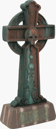 Spooky Celtic Cross Halloween Tombstone Prop