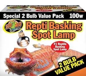 Zoo Med Reptile Basking Spot Lamp 100 Watts 2 Bulb Value Pack