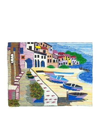 Jute & Co Arazzo Tessuto E Ricamato A Mano Multicolore 100×70 cm