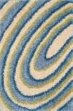 Modern Shag Area Rug Contemporary SOFT CARPET Ivory 9x12-9x13 swirl blue green Exact Size:9' X 13'
