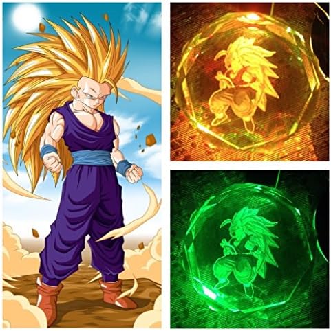 Design #15 Saiyan Dragon Ball Z Crystal Led KeyChain 7 Colors Changing Cycle