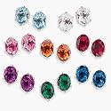 8 Pair Color Crystal Earring Set -Clip