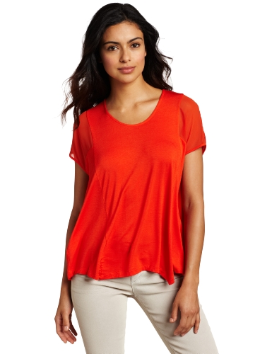 Kenneth Cole Women's Mixed Media Knit Top Discount