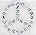 flower Peace Sign Iron On Hot Fix Rhinestone Transfer -- Clear/Lt. Blue