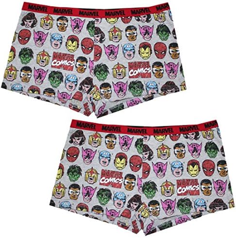 (Pack of 2) MARVEL COMICS (SPIDERMAN &amp; HULK) Mens Finest Boxer Shorts L Multicolor