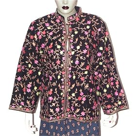 Fashion Jacket - Ladies Outerwear Vests Wool Fabric with Embroidery Size XS (jkt339) by ShalinCraft