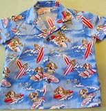 Limited Edition Hawaiian Surfing Dogs Aloha Shirt (BLUE)