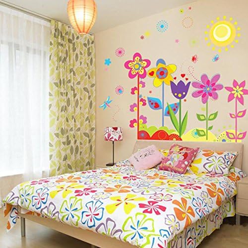 Removable Flowers Sunshine Wall Sticker Kids Bedroom Decals Wallpaper Home Decor