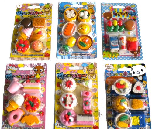 36 Pcs Cute Food Erasers Desserts Burger Drinks Cake Ice Cream Etc