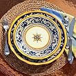 Non-Breakable Azzurra Dinnerware / Only 11 dinner plates, set of six