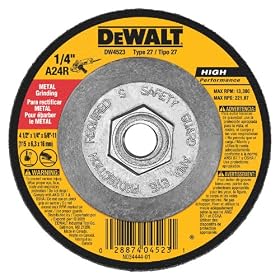 DEWALT DW4523  4-1/2-Inch by 1/4-Inch by 5/8-Inch General Purpose Metal Grinding Wheel